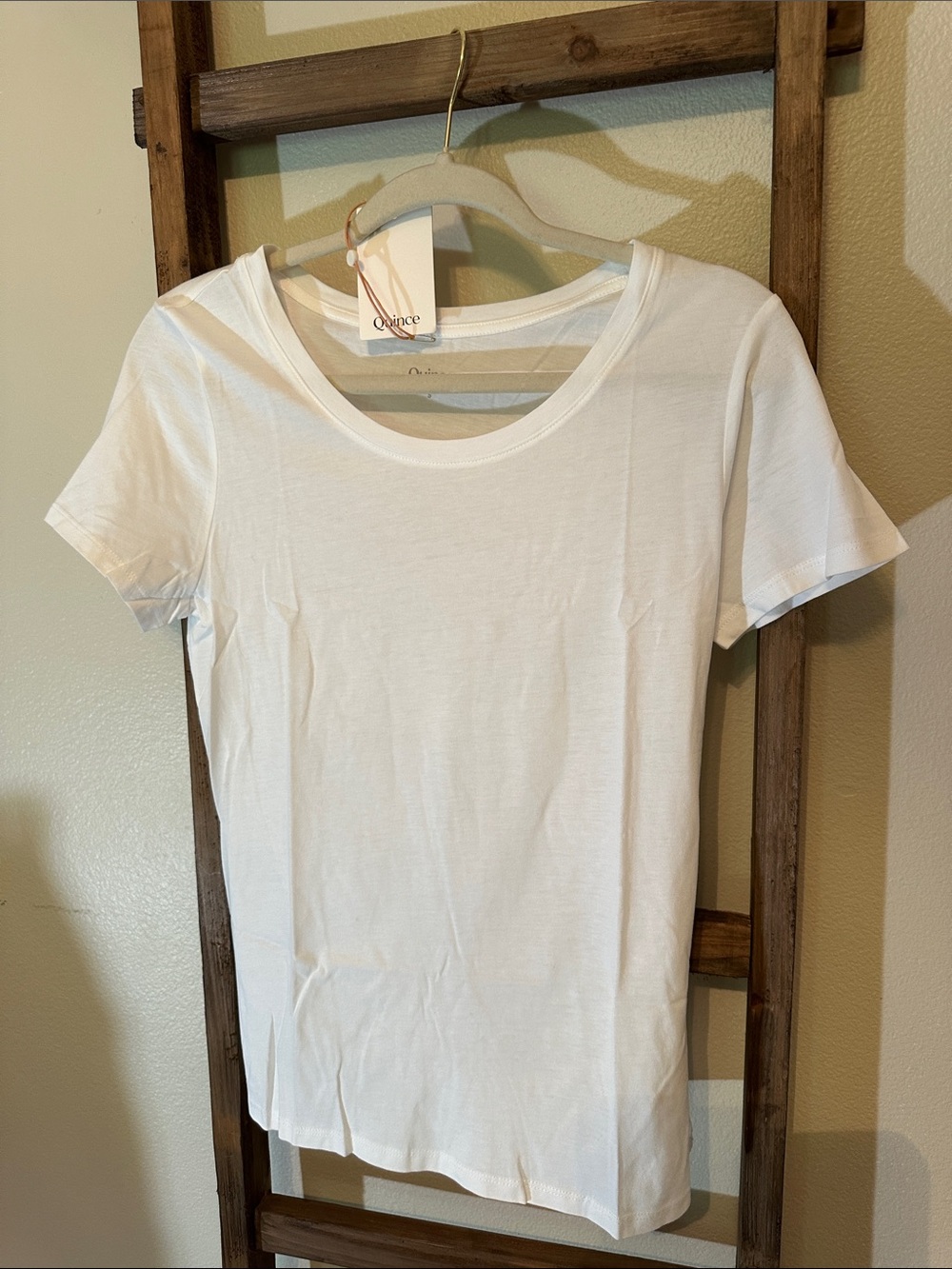 Quince Women's cotton modal Short Sleeve scoop neck tee in white
